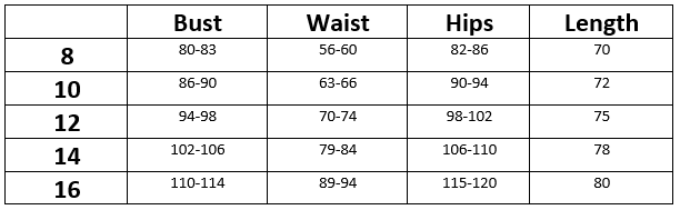 Ladies Shirt Size Chart